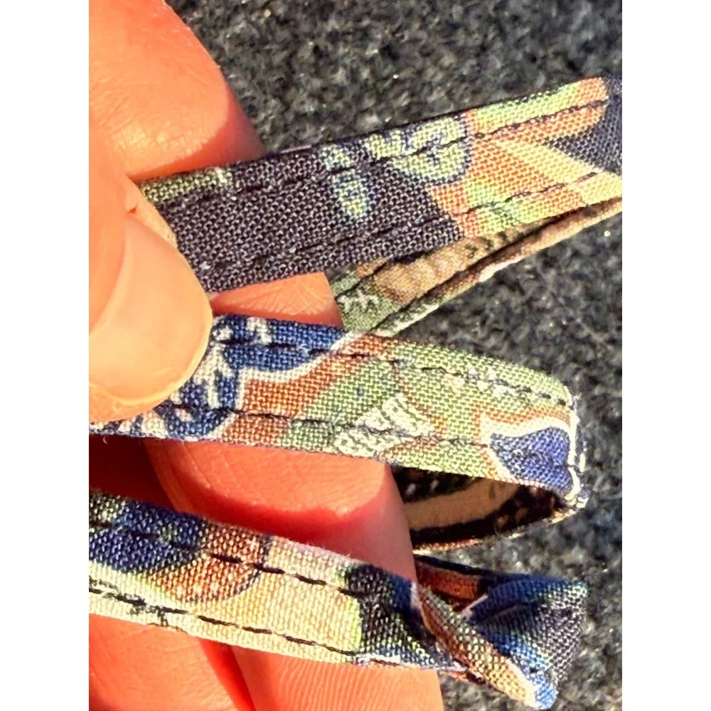 Vera Bradley Java Navy Camo Lanyard 28145-11940 Quilted Cotton ID Key Holder NWT